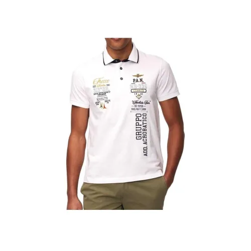 AERONAUTICA MILITARE Экрю Мужская Рубашка Поло