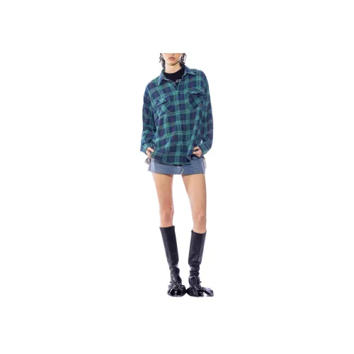 SAMI MIRO VINTAGE Зеленый/Зеленый Женские Рубашки