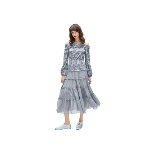 Сотрудничество MOUSSY Длинное платье с длинными рукавами Женское