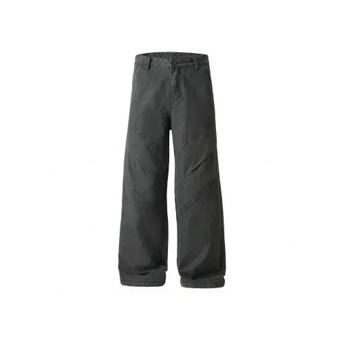 J.F.U Gray Green Men's Casual Pants J.F.U Серый Зеленый Мужские Повседневные Брюки