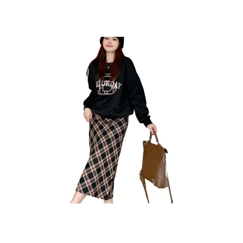 ZCDECO Черный Rainbow Клетчатый Женские Комплекты с юбкой