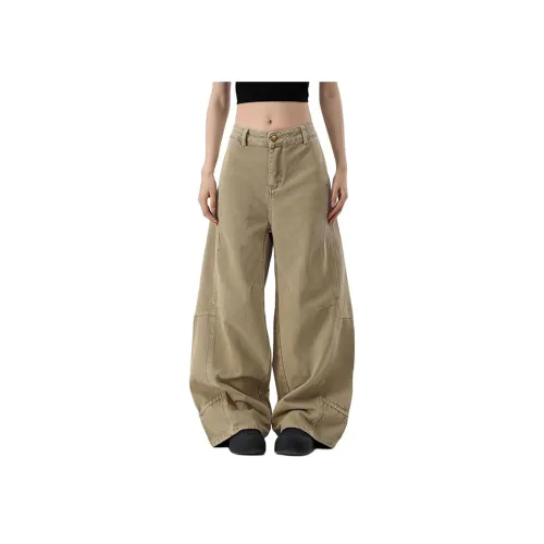 YEARNED Хаки Женские Повседневные Брюки