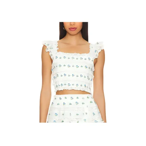 LOVESHACKFANCY Майка Женская Белая