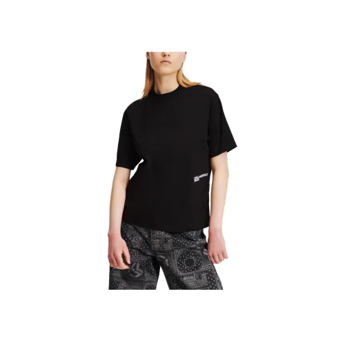 Karl Lagerfeld Рукав с спущенным плечом T-рубашка Женская Черная