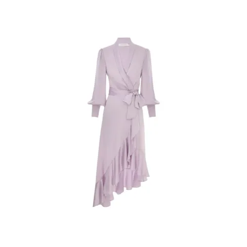 Zimmermann SS24 Длинное платье с длинными рукавами женское светло-лавандовое