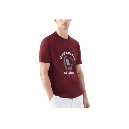 BRUNELLO CUCINELLI Barbera Виноградный Мужской T Рубашки