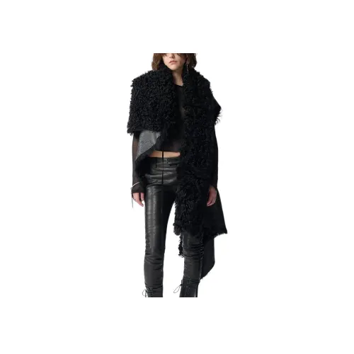Ann Demeulemeester Черные Женские Кожаные Куртки