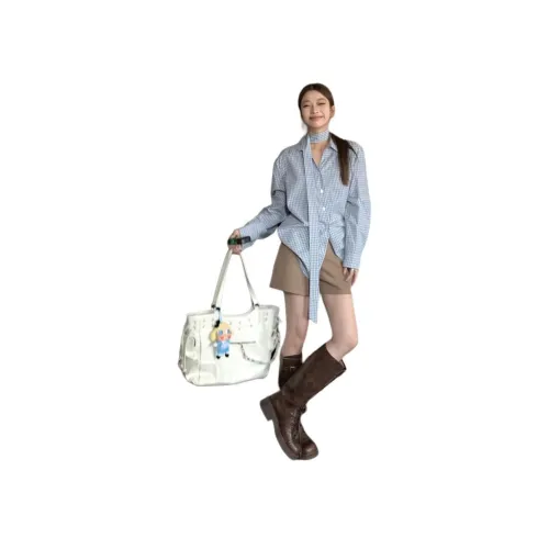 BVODE Винтажная синяя рубашка женские рубашки