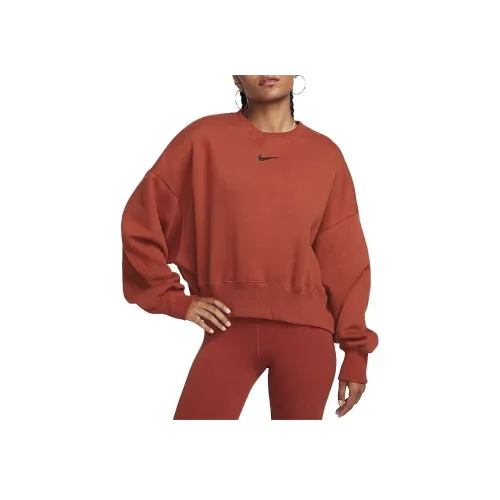 nike Over OVERSIZED Круглый вырез Свитшот Женский Оранжевый