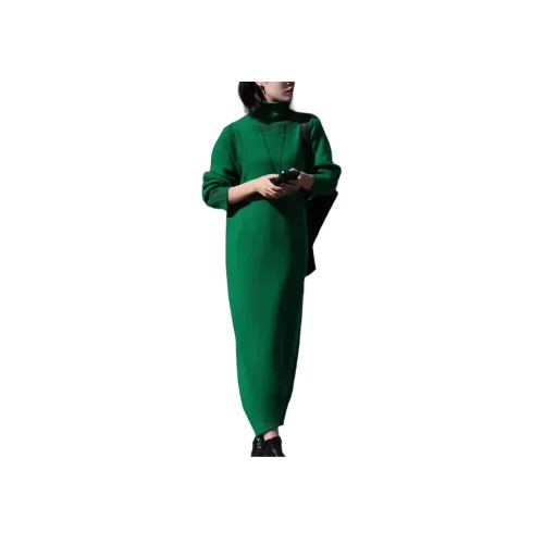 QIAOMONVHAI Длинное платье с длинными рукавами женское