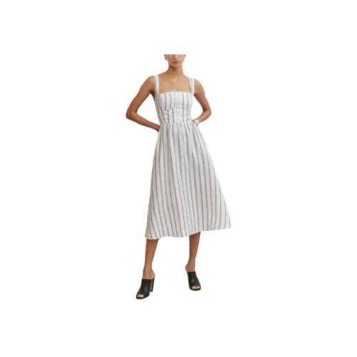 Reformation Tagliatelle Linen Dress Sleeveless Dress Women's Stripes