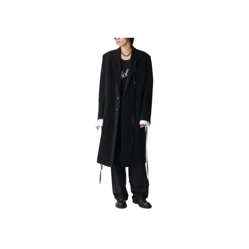 Ann Demeulemeester Черное Мужское Пальто