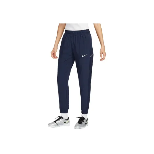 NIKE Dri Fit Темно-синие Женские Вязаные Тренировочные Брюки