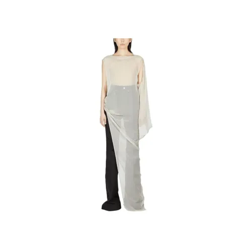 RICK OWENS Серый Женские Длинные Платья с Рукавами