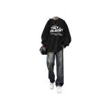 Двухкомпонентный комплект (Черный свитшот + Темно-синие джинсы)