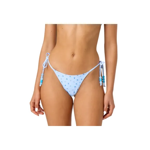 GLASSONS Принт Beaded Галстук Боковая сторона Стринг Бикини Низ Плавки Женские