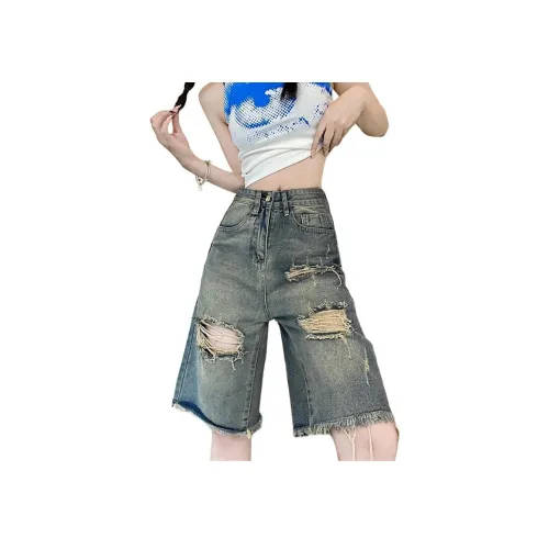 OMOIDAS Винтажные синие женские джинсовые шорты