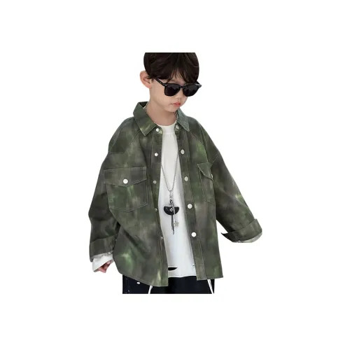 YUGUOGUO Армейский зеленый Школьный возраст Топы