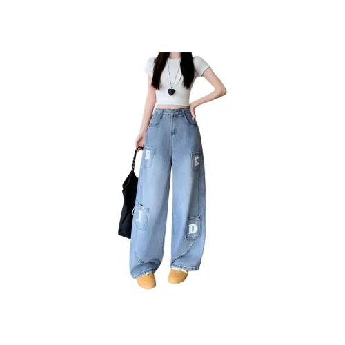 HTHK Blue Women's Jeans HTHK Синий Женские Джинсы