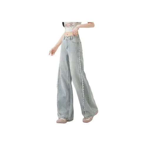 Egger Светло-синие брюки Женские Джинсы