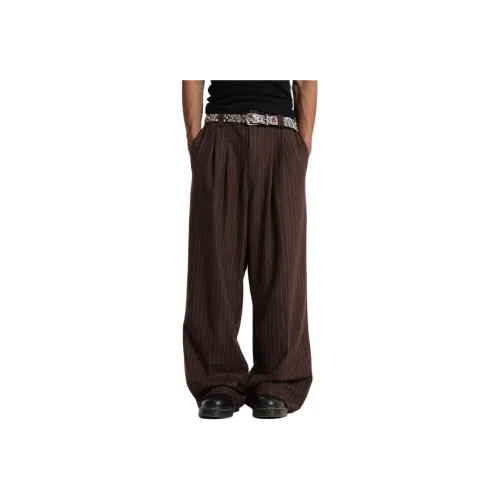 Jaded London Шоколадно-коричневый Полоска Goliath Брюки костюма Костюм Брюки Мужской