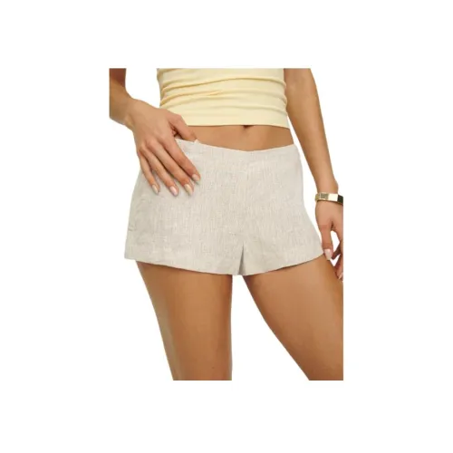 Reformation Июнь Низкий Шов Льняные Ткань Короткие Повседневные Шорты Женские