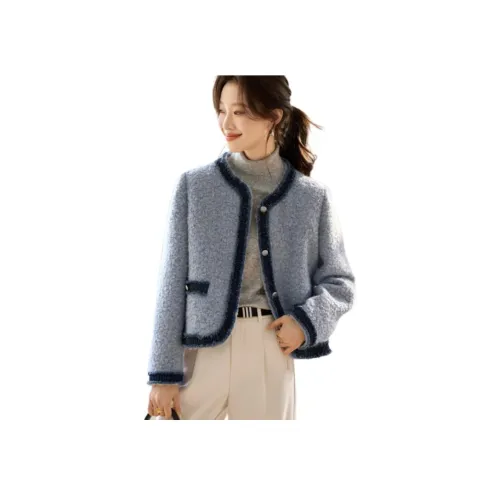 Mo Han Yi Mei Вельвет Feel Куртка Женская Серый Синий