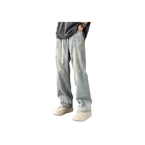 CARE NOTE Синие унисекс джинсы