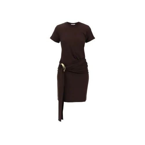 FERRAGAMO Короткое платье с короткими рукавами женское черное