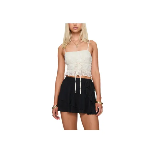 PRINCESS POLLY TALIN Мини Юбка Повседневная Короткая Юбка Женская Черный Черный