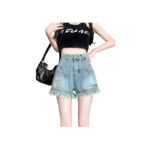 MENING Винтажный Светлый Женские Джинсовые Шорты