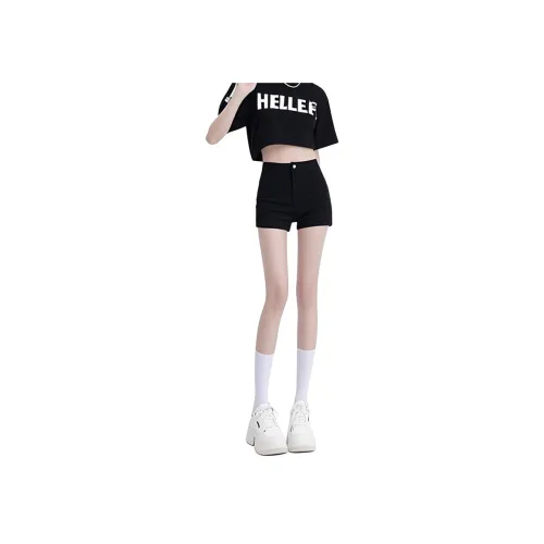 HELEH Черные Женские Джинсовые Шорты