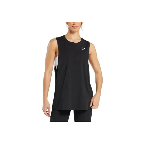 GYMSHARK Тренировки Drop Рука Майка Женская Черная