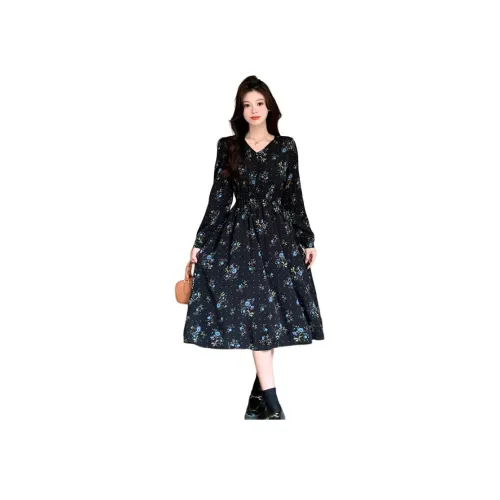 HTHK Длинное платье с длинными рукавами женское