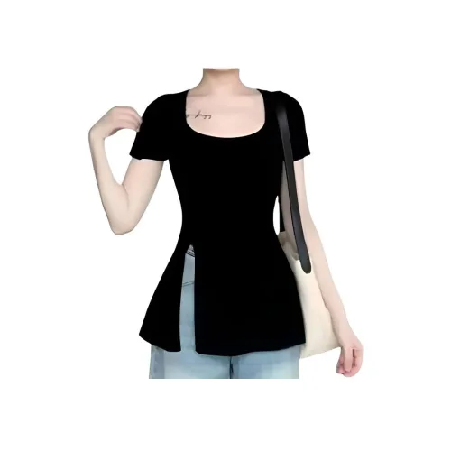 XIAOJUCHUANLI Черные Женские T-рубашки