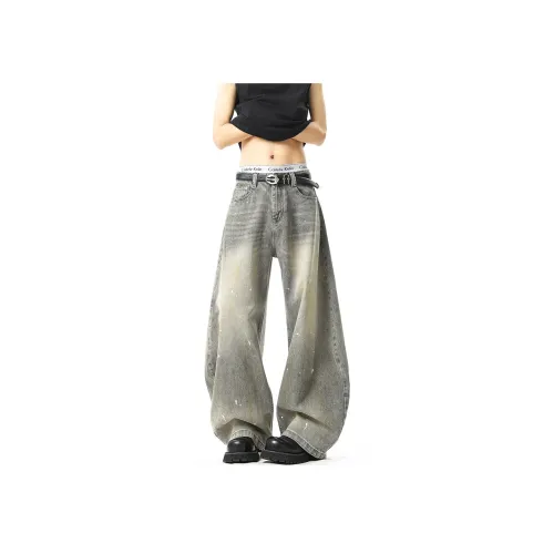 PANDA ADEVIL Серый Унисекс Джинсы