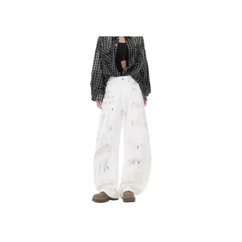 YGHOME OFFICIAL Белый Унисекс Джинсы