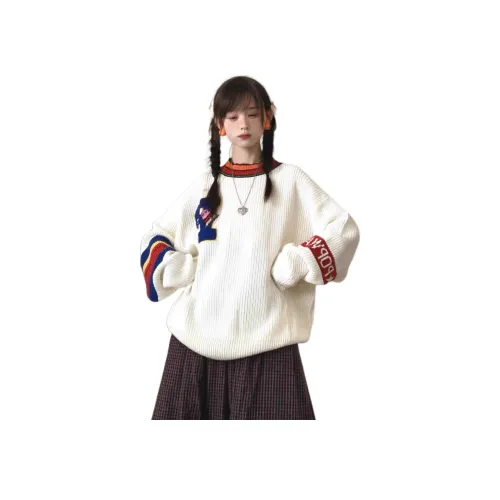 GORGEOUSIDEA Белый Свитер Женские Трикотаж