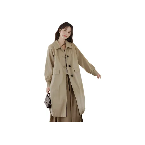 HUICUIGE Хаки Женская Тренч