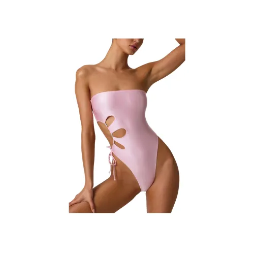 OH POLLY Жемчужный с деталями Cut Out Бандо Купальник Ван-Пис Купальник Женские