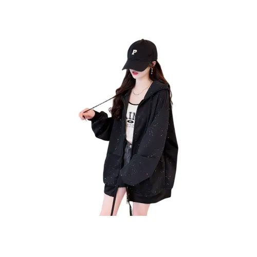 SIXUSICHOU Черные Женские Свитшоты