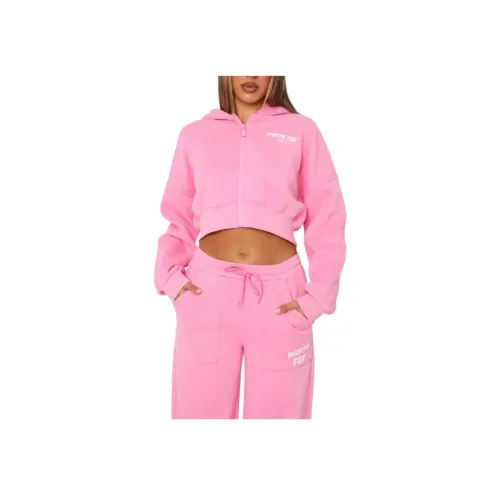 WHITE FOX OFFSTAGE Cropped Zip Hoodie Bubblegum Hoodie Women's