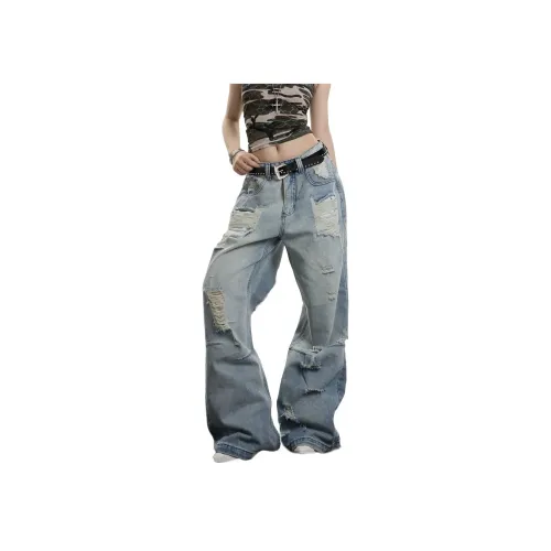 DAND Светло-синий Унисекс Джинсы