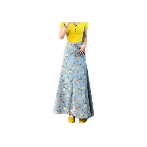 MUCCHIC Деним Длинная Юбка Женская