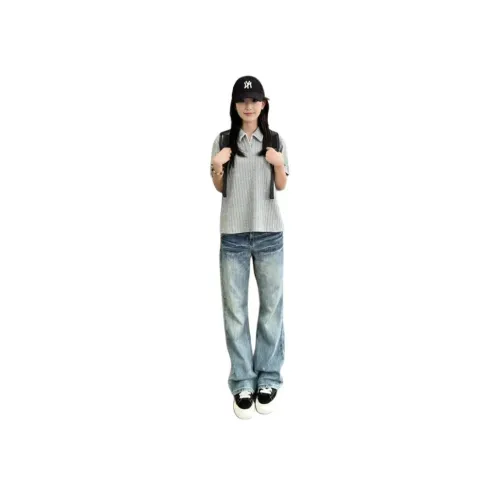 TANGQI Blue Unisex Jeans TANGQI Синий Унисекс Джинсы