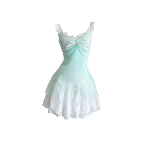 AFGGD Белый Синий Женские Слип Платья