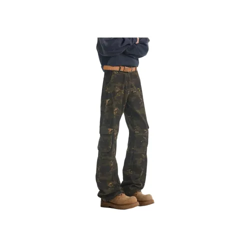 WARNING LIGHT Камуфляж Унисекс Джинсы