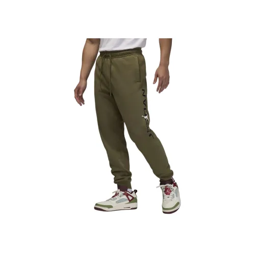 Джордан Вязаные Тренировочные Штаны Мужские Оливковые