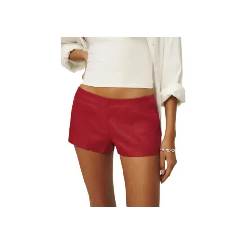 Reformation Июнь Низкий Шов Льняные Ткань Короткие Повседневные Шорты Женские