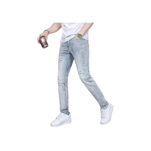 UOOHE Синие Унисекс Джинсы